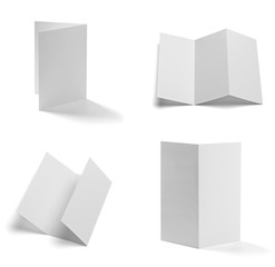 folded leaflet white blank paper template book