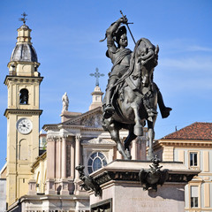 Fototapeta na wymiar Piazza San Carlo, Turyn, Piemont, Włochy