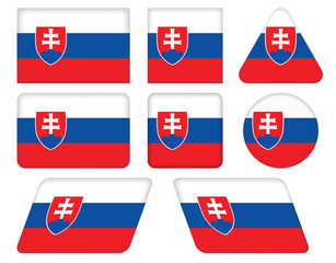 set of buttons with flag of Slovakia