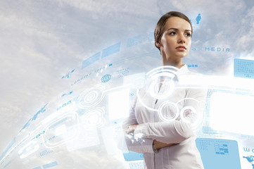 Businesswoman smiling