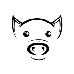 vector illustration of pig