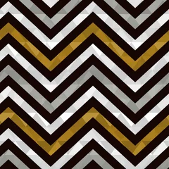Foto op Plexiglas Zigzag naadloos gouden zigzagpatroon