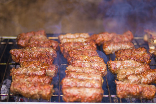Cevapcici on the grill