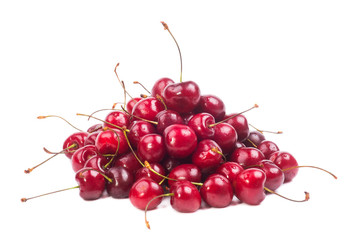 Obraz na płótnie Canvas Ripe cherries on a white background
