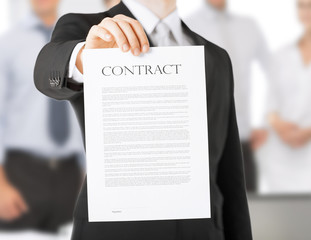 man with contract