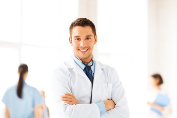 male doctor with stethoscope