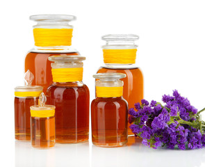 Medicine bottles isolated on white