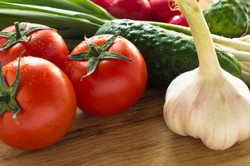 Assorted fresh organic vegetables