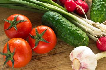 Assorted fresh organic vegetables