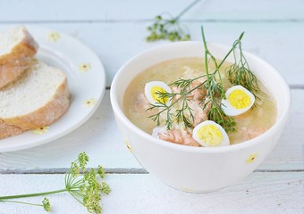 fish soup with eggs
