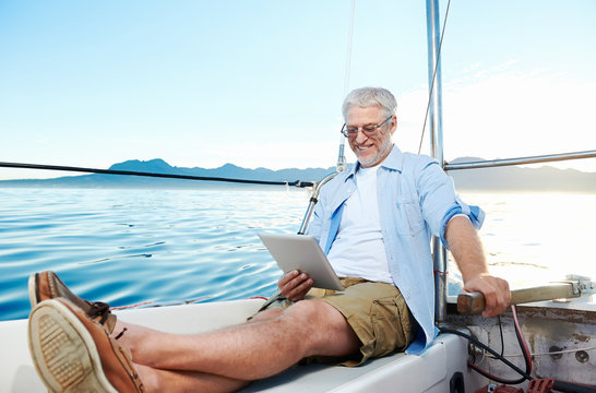 tablet computer on boat