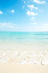 Crédence de cuisine en verre imprimé Bleu clair La plage d& 39 Okinawa