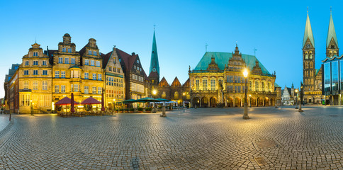 Fototapeta na wymiar Bremen Marktplatz Panorama
