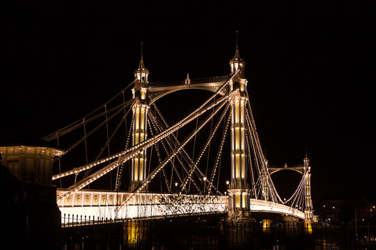 Albert's bridge at night, London