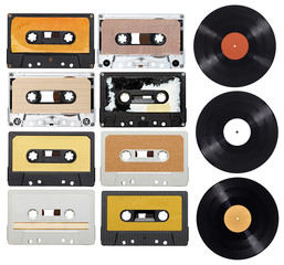 Fototapeta premium music audio tape vynil vinyl vintage
