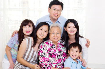 portrait of 3 generations family