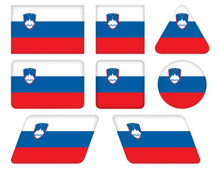 set of buttons with flag of Slovenia