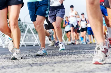 Abwaschbare Fototapete Joggen Leute, die Marathon laufen