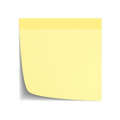 Yellow Stick Note on white background