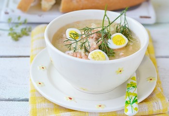 fish soup with eggs