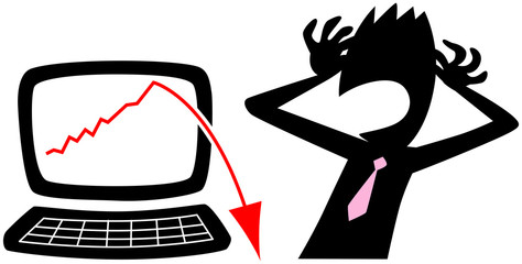 失敗に驚く男性