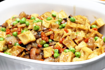 fried tofu with vegetables