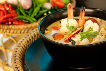 Tom Yum Goong - Thai hot and spicy soup with shrimp - Thai Cuisi