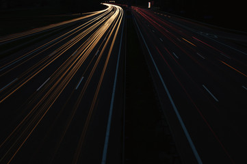 Fototapeta na wymiar Highway night traffic