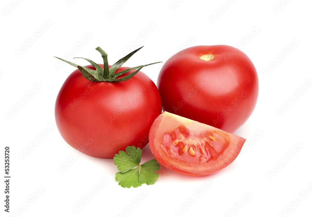 Poster Tomatoes with parsley.