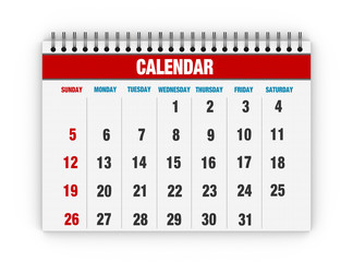 Blank calendar