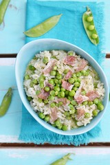 green pea risotto