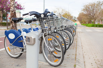 Obraz premium public bicycles at park