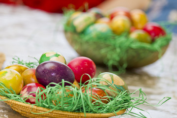 Easter eggs in various colors