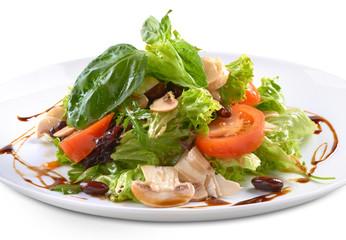 fresh salad with mushrooms