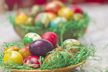 Easter eggs in various colors