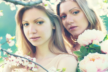 Fototapeta premium woman twins