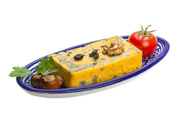 Gold cheese with mould