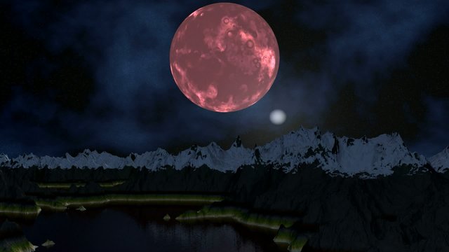 Pink moon and UFO