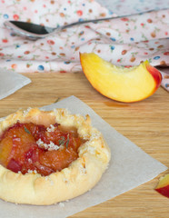 Peach tarts with sugar and thyme