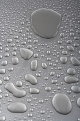 water drops on metalilc surface