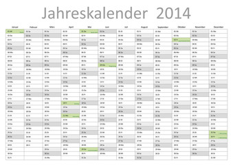 Kalender 2014 Jahresplaner Jahreskalender Gesetzliche Feiertage