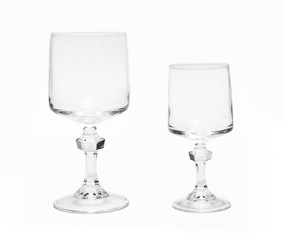 Two glass in white background.