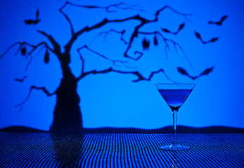 Cobalt Martini in Halloween setting