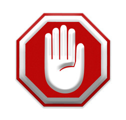 Hand Stop Sign, mesh isolate on white background, Part of a seri - 53259543