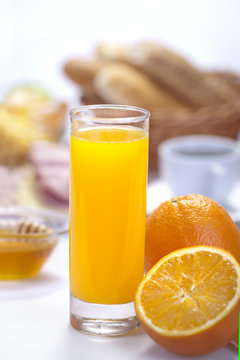 orange juice  with breakfast