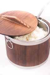 Jasmine rice in wood bowl