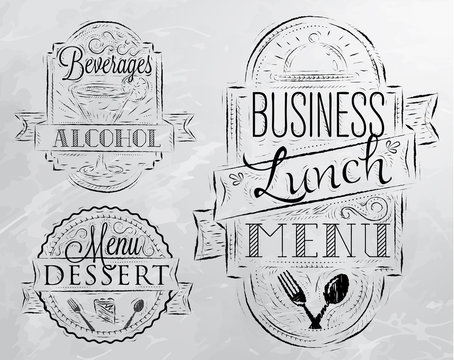 Elements on the theme of the restaurant business lunc