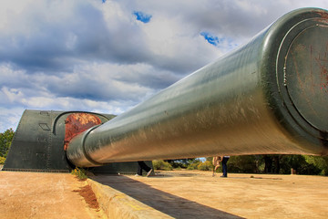 impressive military cannon for coastal defense