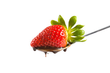 strawberry in chocolate isolated on white background