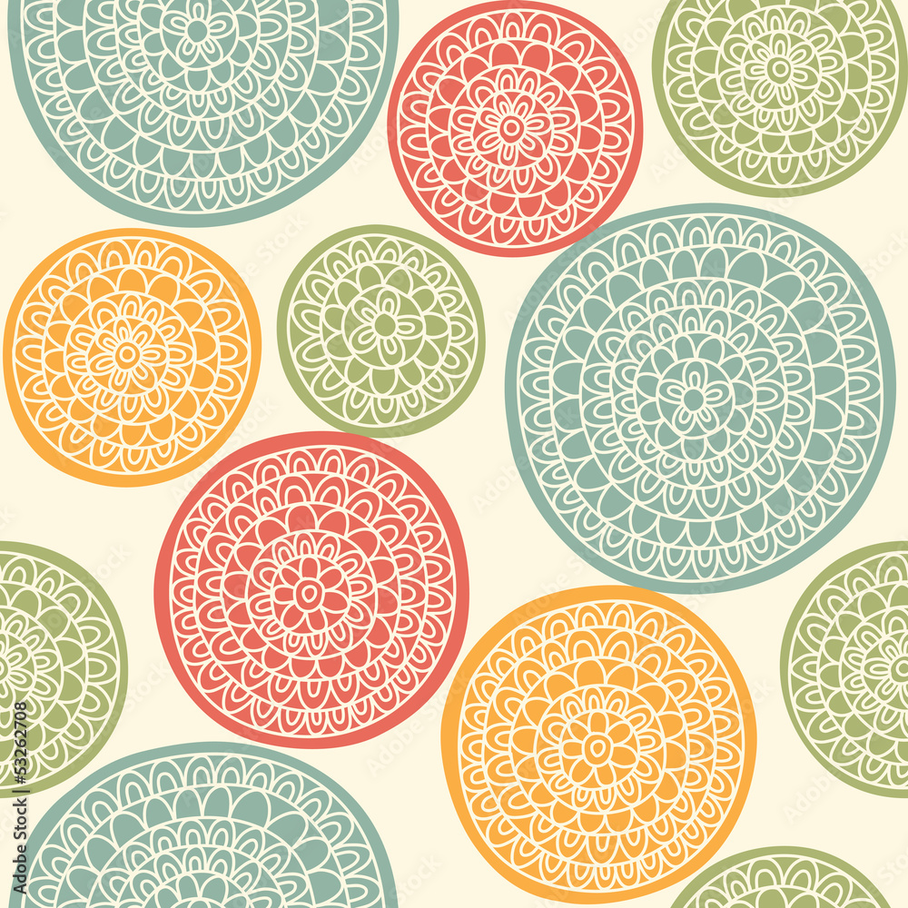 Poster seamless pattern with ornamental circles